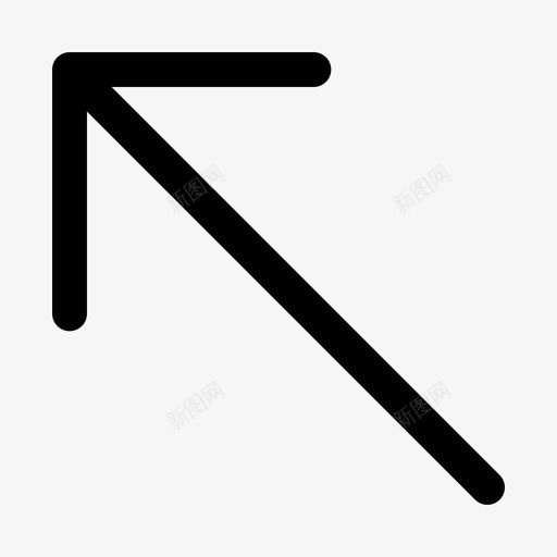 箭头2左上linesvg_新图网 https://ixintu.com 箭头 左上 线性 扁平 单色 简约