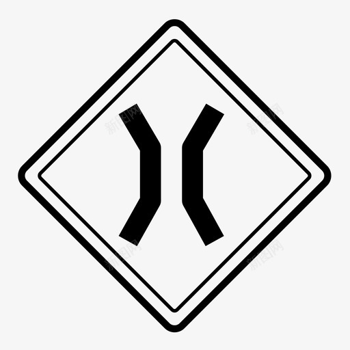 前方窄桥道路标志规则svg_新图网 https://ixintu.com 标志 前方 窄桥 道路 规则 标牌 街道 交通 交通标志 警告 黄色