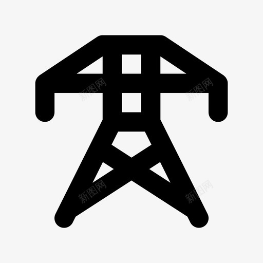 电塔能源和电力材料线图标svg_新图网 https://ixintu.com 电塔 能源 电力 材料 线图 图标
