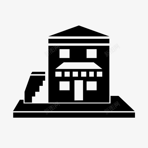 房子楼梯请svg_新图网 https://ixintu.com 房子 建筑 楼梯 会员家 所有 两层