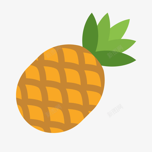 Pineapplesvg_新图网 https://ixintu.com 填充 多色 扁平 简约