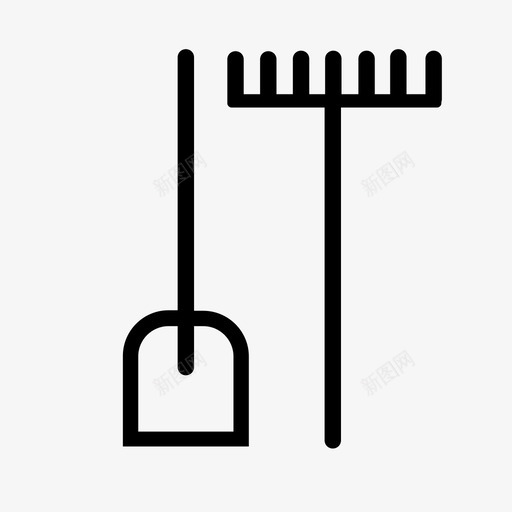 园艺挖掘农场svg_新图网 https://ixintu.com 园艺 挖掘 农场 耙子 铲子 工具