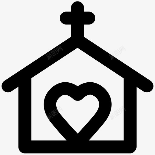 婚礼教堂爱与浪漫大胆的线条图标svg_新图网 https://ixintu.com 婚礼 教堂 爱与 浪漫 大胆 线条 图标