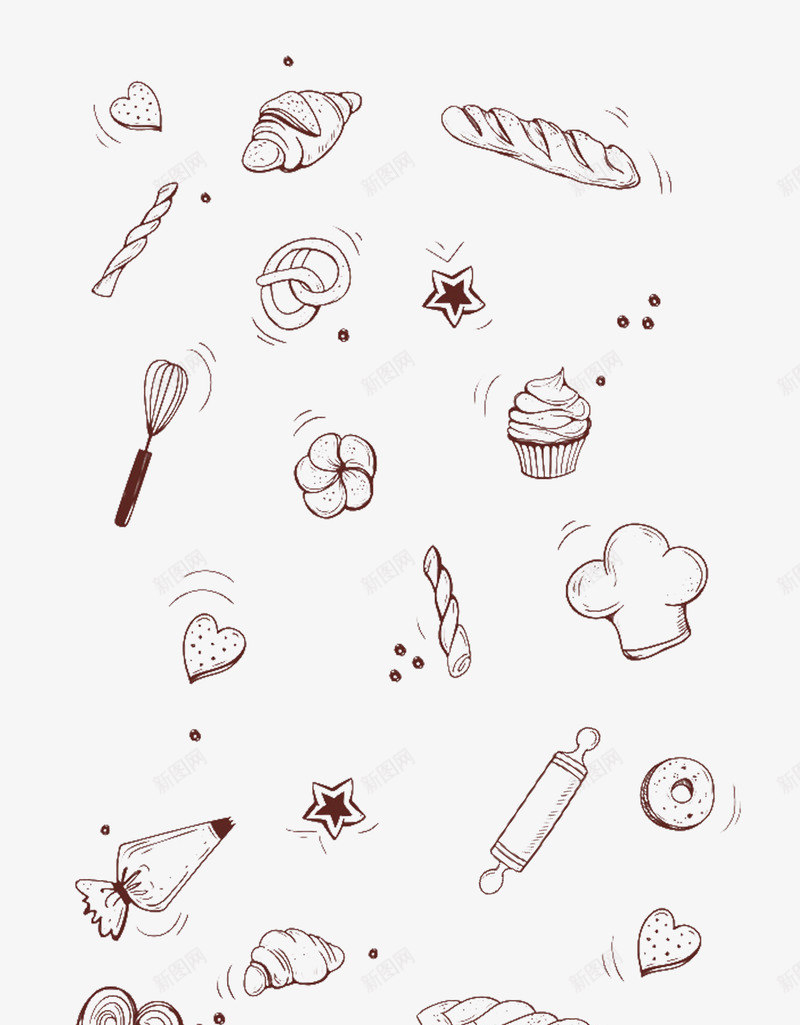 烘焙简笔画png免抠素材_新图网 https://ixintu.com 烘焙 笔画