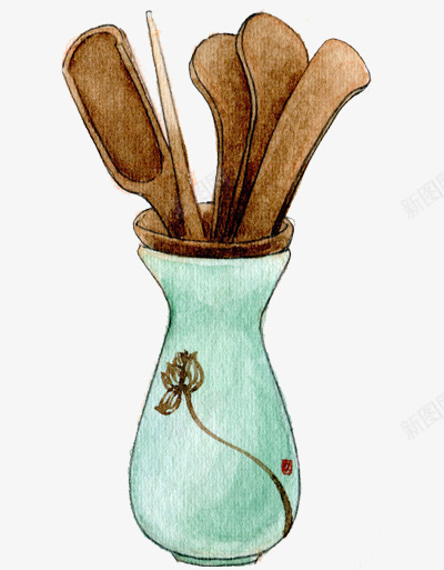 茶道六君子绿茶水彩png免抠素材_新图网 https://ixintu.com 茶道 君子 绿茶 水彩