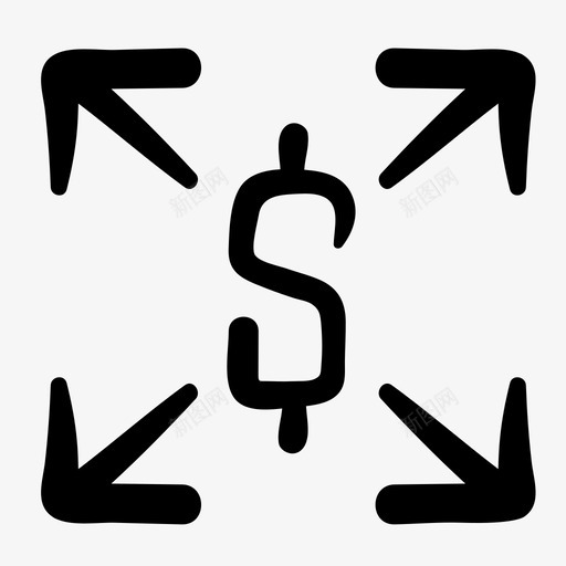 增加资金分销涂鸦svg_新图网 https://ixintu.com 增加 资金 涂鸦 分销 扩张 增长 商业 商店 财务