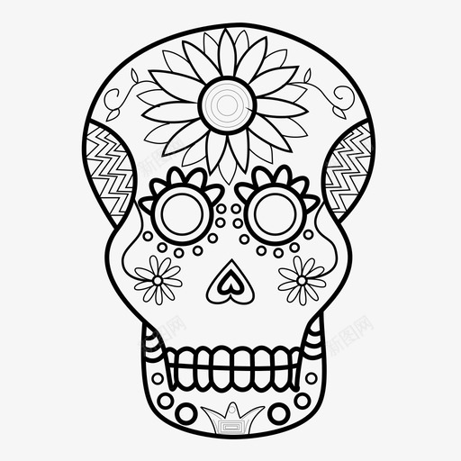 糖骷髅死神节万圣节svg_新图网 https://ixintu.com 骷髅 死神 万圣节 头骨 卡拉 维拉