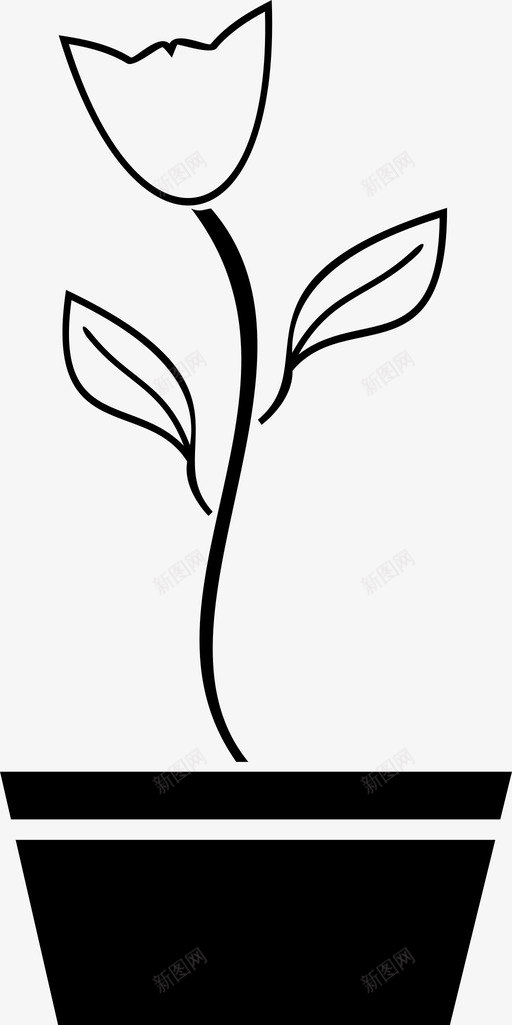 花花盆svg_新图网 https://ixintu.com 花花 盆花
