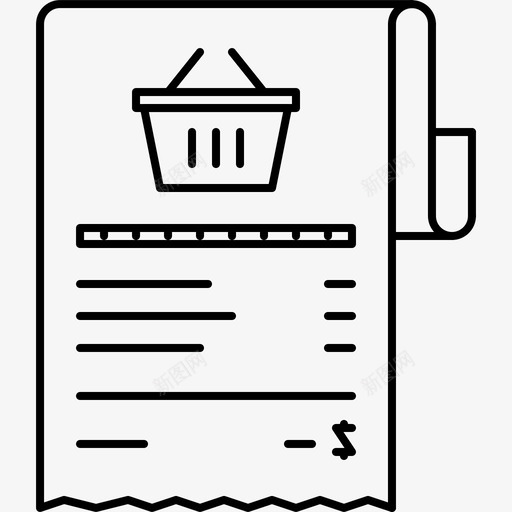 收据现金箱支票svg_新图网 https://ixintu.com 商店 收据 现金 支票 清单 采购 采购商 轮廓