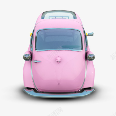 可爱粉色小汽车图标图标