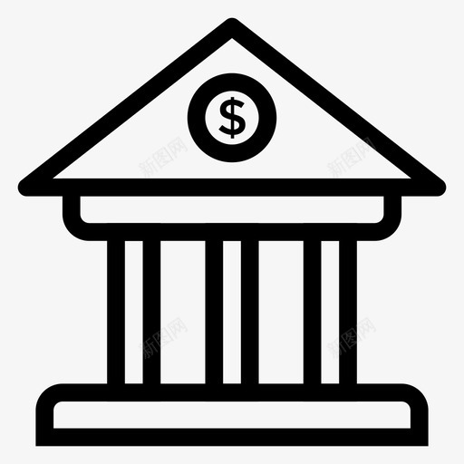 财务银行预算svg_新图网 https://ixintu.com 财务 银行 预算 建筑 货币 储蓄业务 线图 图标