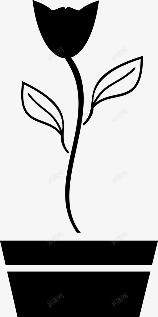 花花盆svg_新图网 https://ixintu.com 花花 盆花