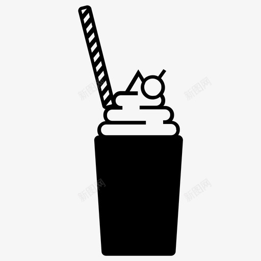 稻草奶昔樱桃甜点svg_新图网 https://ixintu.com 稻草 奶昔 甜点 樱桃