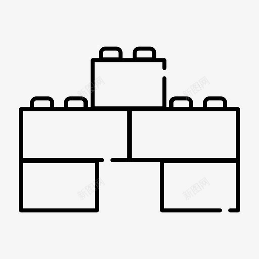 建筑玩具立方体块svg_新图网 https://ixintu.com 玩具 建筑 立方体 矩形 形状 线性 图标