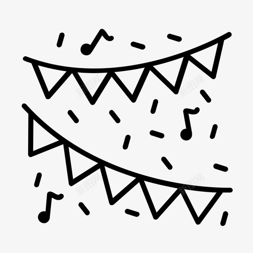 彩旗生日节日svg_新图网 https://ixintu.com 彩旗 生日 节日 派对 彩带