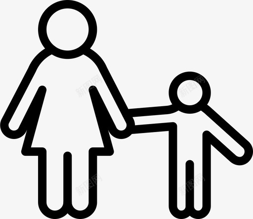 单亲妈妈家庭家svg_新图网 https://ixintu.com 单亲 妈妈 家庭 家人 漂亮 亮的 偶像 轮廓