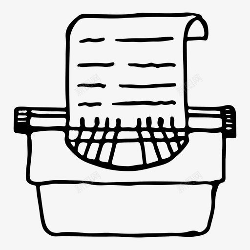 打字机纸张svg_新图网 https://ixintu.com 打字机 纸张