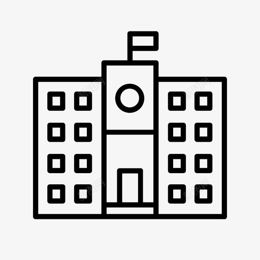 学校小学中学svg_新图网 https://ixintu.com 小学 学校 中学 小学校 校舍 建筑物