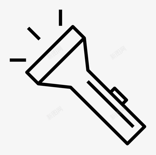 手电筒照明工具svg_新图网 https://ixintu.com 手电筒 照明 工具 室外 细线 图标