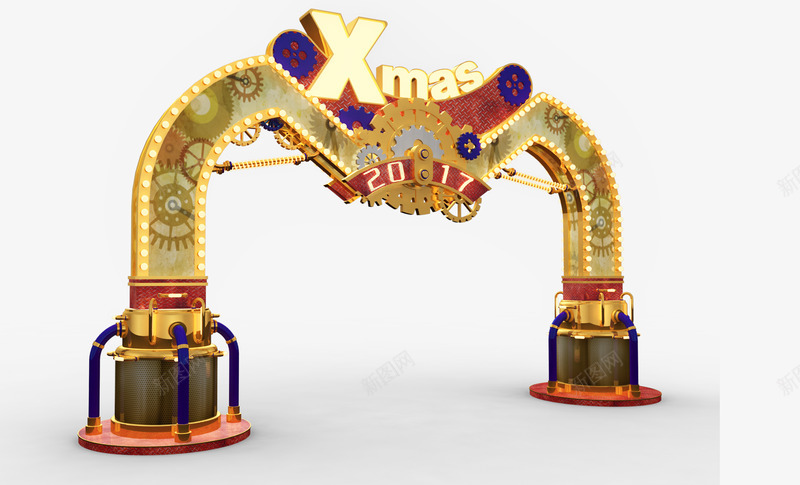 圣诞装置门头png免抠素材_新图网 https://ixintu.com 圣诞 装置 门头
