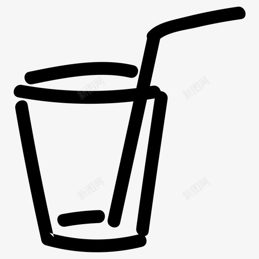 玻璃吸管手绘svg_新图网 https://ixintu.com 玻璃 吸管 手绘