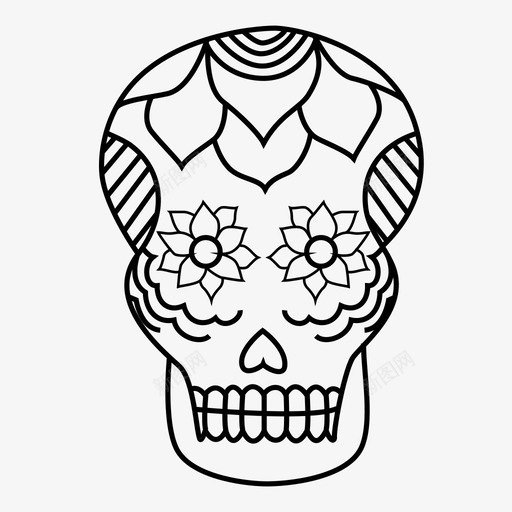 糖骷髅死神节万圣节svg_新图网 https://ixintu.com 骷髅 死神 万圣节 头骨 卡拉 维拉