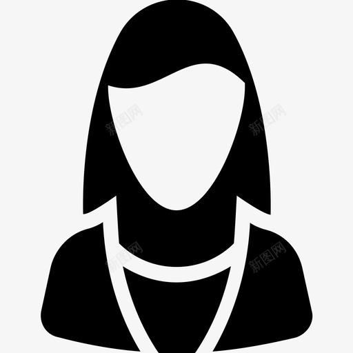 头像主播女孩svg_新图网 https://ixintu.com 头像 主播 女孩 女士 小姐 新闻 播音员 一组 字形 图标