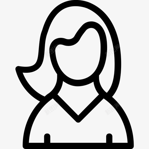 头像女小姐svg_新图网 https://ixintu.com 头像 女女 小姐 秘书 线图 图标