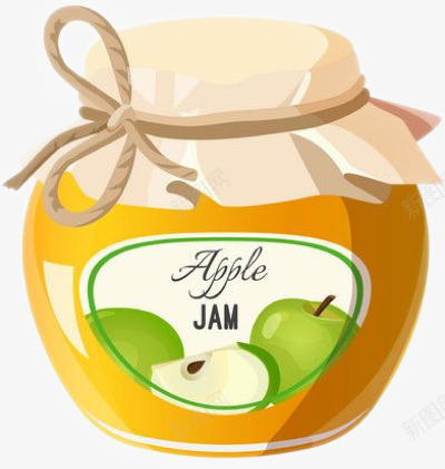青苹果酱greenapplejaminjarpng_新图网 https://ixintu.com 青苹果 苹果酱