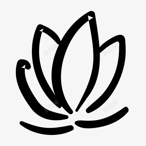花莲花手绘svg_新图网 https://ixintu.com 花莲 莲花 手绘