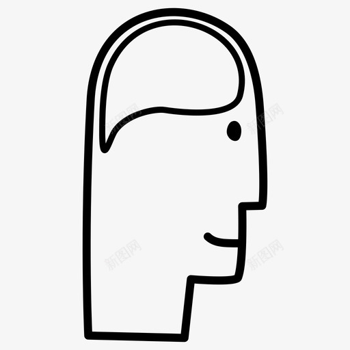 头部大脑侧面svg_新图网 https://ixintu.com 头部 大脑 侧面 微笑