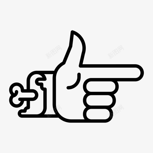 枪指手势手二svg_新图网 https://ixintu.com 手势 枪指 僵尸