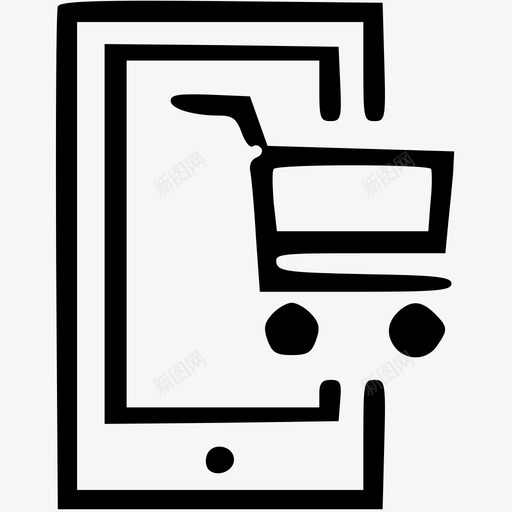 手机商城svg_新图网 https://ixintu.com 手机 手机商 商城 线性 扁平