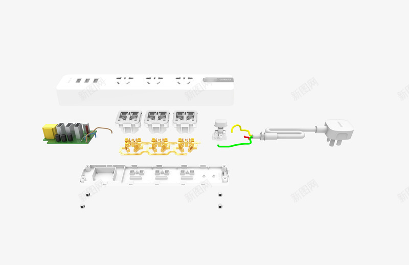 家用插座电源插座插板插线板拆开铜片接线头塑料隔离板平面效果图png免抠素材_新图网 https://ixintu.com USB家用插座电源插座插板插线板 拆开 铜片 接线头 塑料隔离板 平面效果图