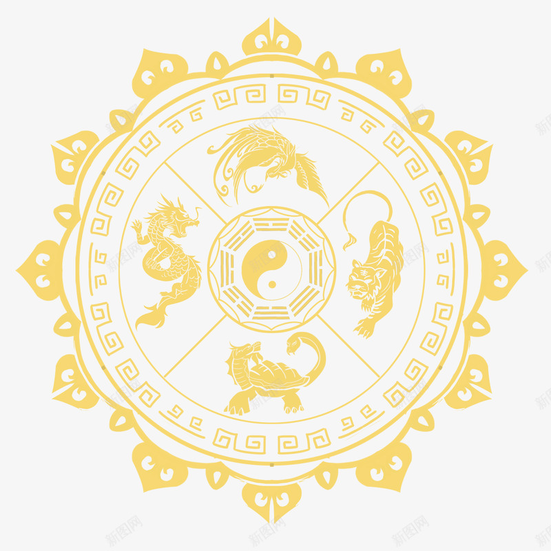 青龙白虎朱雀玄武png免抠素材_新图网 https://ixintu.com 四圣兽 朱雀玄武 白虎 青龙