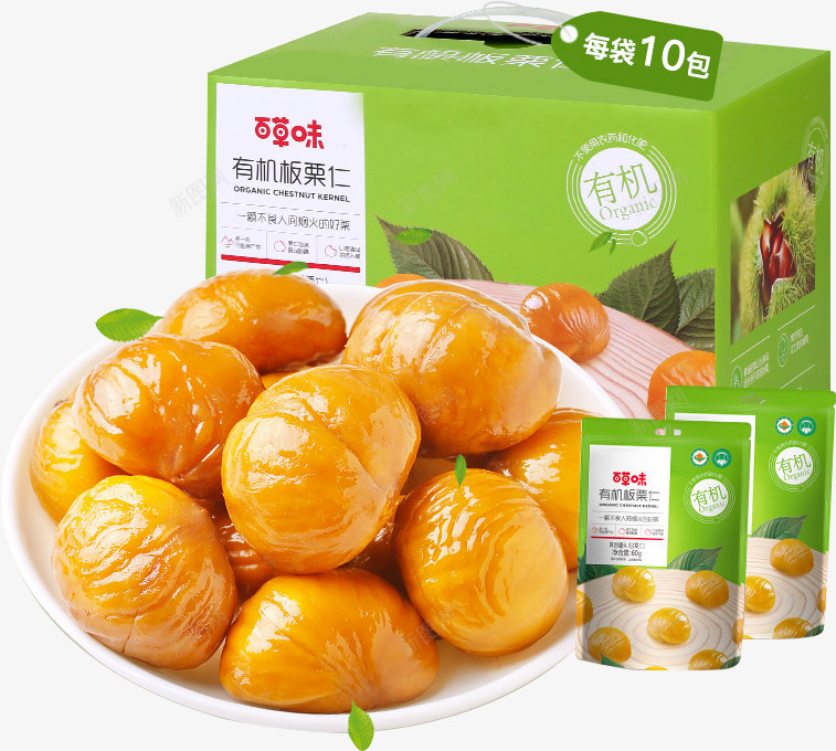 百草味有机板栗仁png免抠素材_新图网 https://ixintu.com 百草 有机 板栗