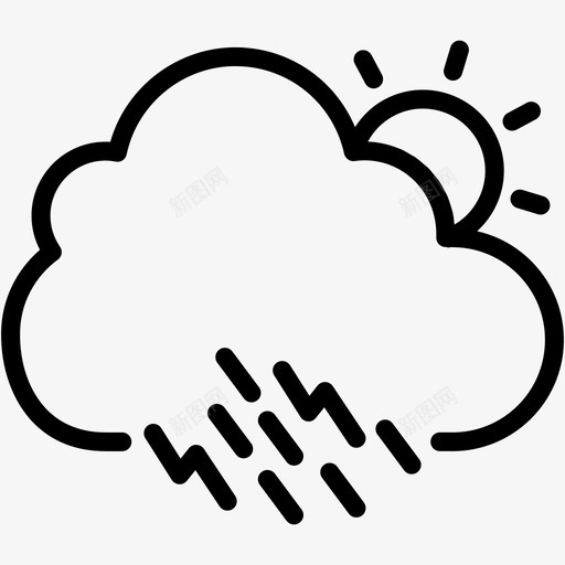 晴雨雷云多云雨日svg_新图网 https://ixintu.com 晴雨 天气 雷云 雷云多 云雨