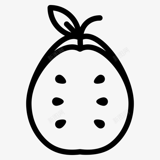 番石榴水果有机svg_新图网 https://ixintu.com 番石榴 水果 有机 热带 新鲜 线形 图标