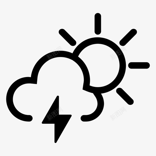 icon天气雷阵雨svg_新图网 https://ixintu.com 天气 雷阵雨