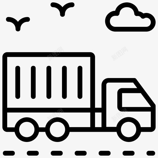 货运卡车货物送货车svg_新图网 https://ixintu.com 货运 卡车 货物 送货 货车 装运 运输 集装箱 线路 图标