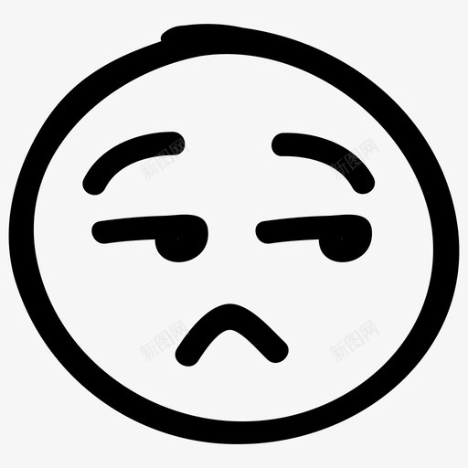 脸无聊情绪svg_新图网 https://ixintu.com 无聊 情绪 悲伤 用户 表情 符号