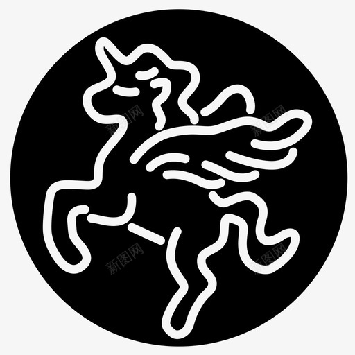 独角兽童话幻想svg_新图网 https://ixintu.com 神话 独角 童话 幻想 生物 小马