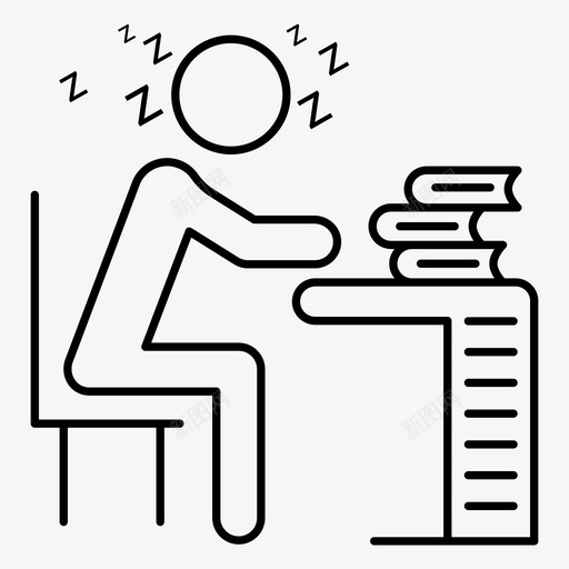 学生书椅子svg_新图网 https://ixintu.com 学生 椅子 睡觉 桌子