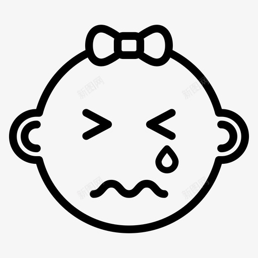 婴儿哭孩子女孩svg_新图网 https://ixintu.com 婴儿 孩子 女孩 轮廓