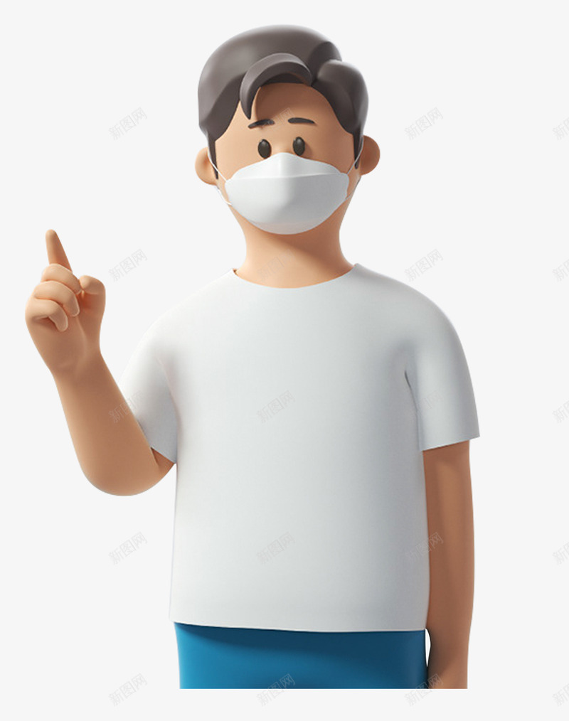 3D口罩男孩png免抠素材_新图网 https://ixintu.com 口罩 男孩