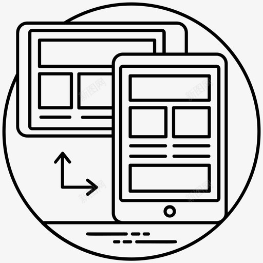 响应式web设计rwdseosvg_新图网 https://ixintu.com 响应 设计 设计开发 开发 线图 图标