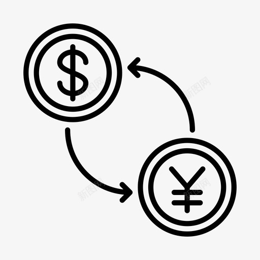 兑换货币银行美元svg_新图网 https://ixintu.com 兑换 货币 银行 美元 日元 商业 图标