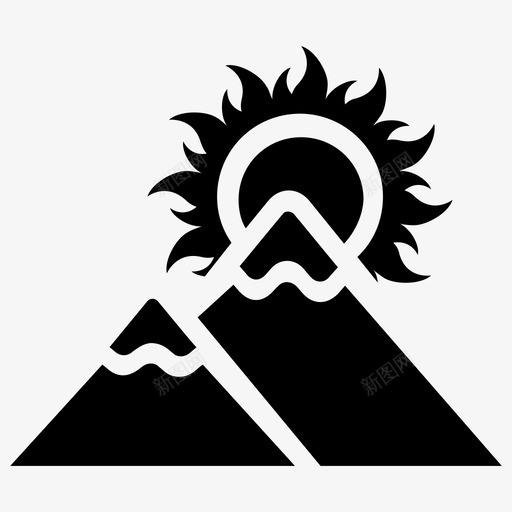山站山山日落svg_新图网 https://ixintu.com 站山 日落山 日出 雪山山 傍晚 自然 野餐 字形 图标
