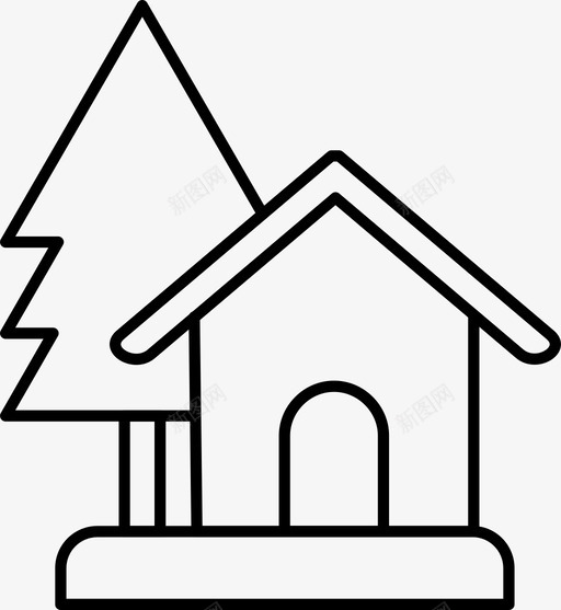 家房子松树svg_新图网 https://ixintu.com 房子 松树 圣诞 图标