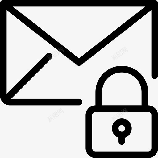 锁邮件通讯信件svg_新图网 https://ixintu.com 邮件 通讯 信件 信息